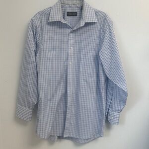 Classic Blue Checkered Dress Shirt